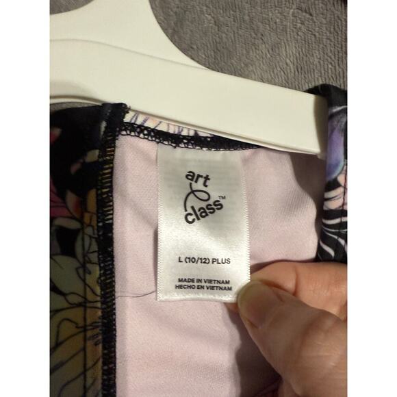 NWT Art Class Big Girl Size Large 10/12 Plus 50+ UPF Long Sleeve Swimsuit Floral - Picture 4 of 11